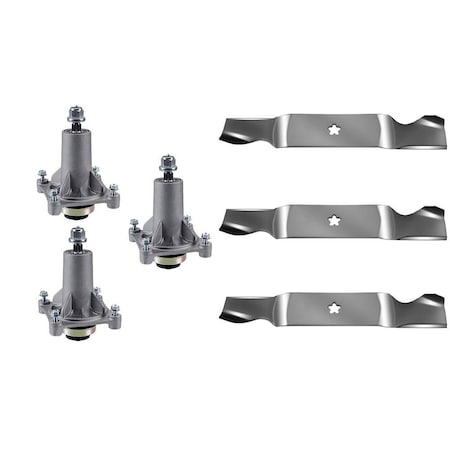 Aic Replacement Parts 54 Mower Deck Lawn Mower Spindle & Blade Kit Fits Husqvarna YTH 2454 YTH2454 LAS20-0001&BLADES